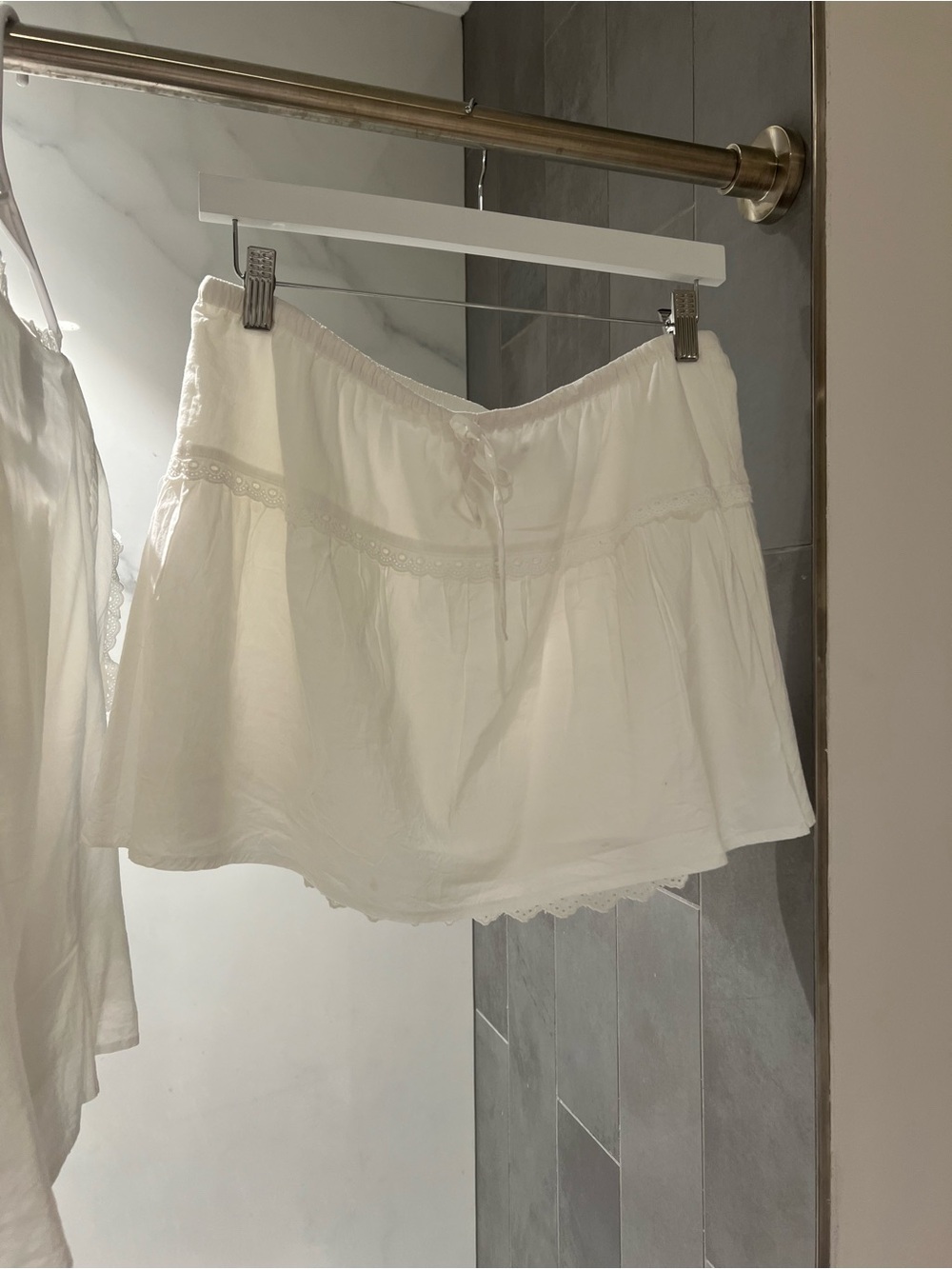 Reformation White Valetta Two Piece Eyelet Top & Skirt Set - Picture 4 of 6